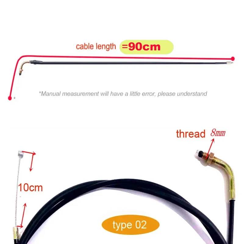 

Трос дроссельной заслонки, линия акселератора для 50cc, 70cc, 90cc, 110cc, 125cc, 150cc, мотоцикл, скутер, грязевой питбайк, квадроцикл, изогнутая балка, мотоцикл