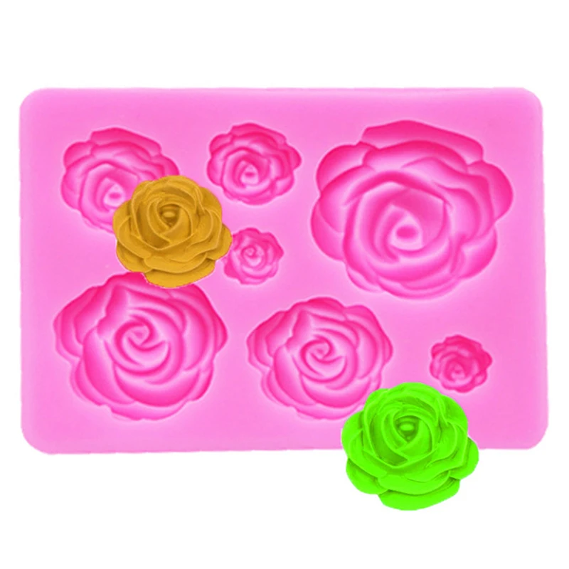 

Rose Daisy Fondant Soft Pottery Clay Drop Glue Plaster Car Ornament Modeling Silicone Mold Party Decoration