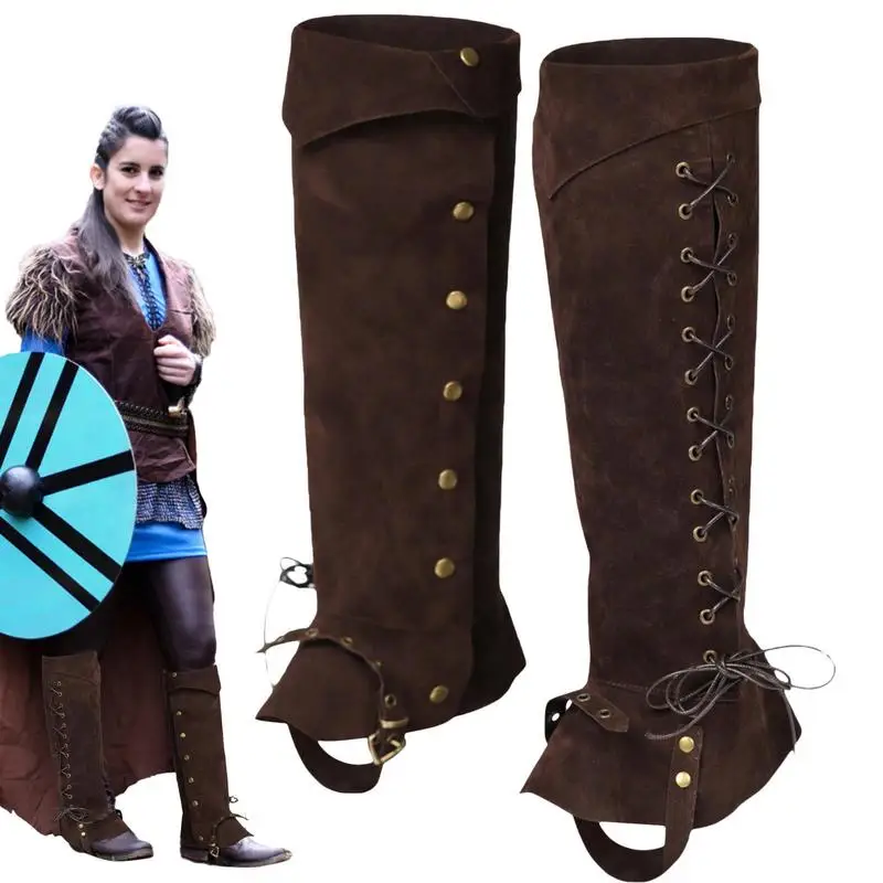 

Viking Boot Covers Medieval Leg Covers Knight Leg Guards Pirate And Renaissance Faux Leather Steampunk Costume For Boots