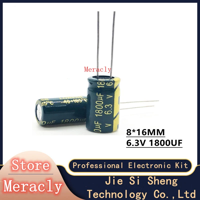 

10pcs 6.3V 1800UF Wholesale aluminum electrolytic capacitors 20% high frequency and low resistance, good quality