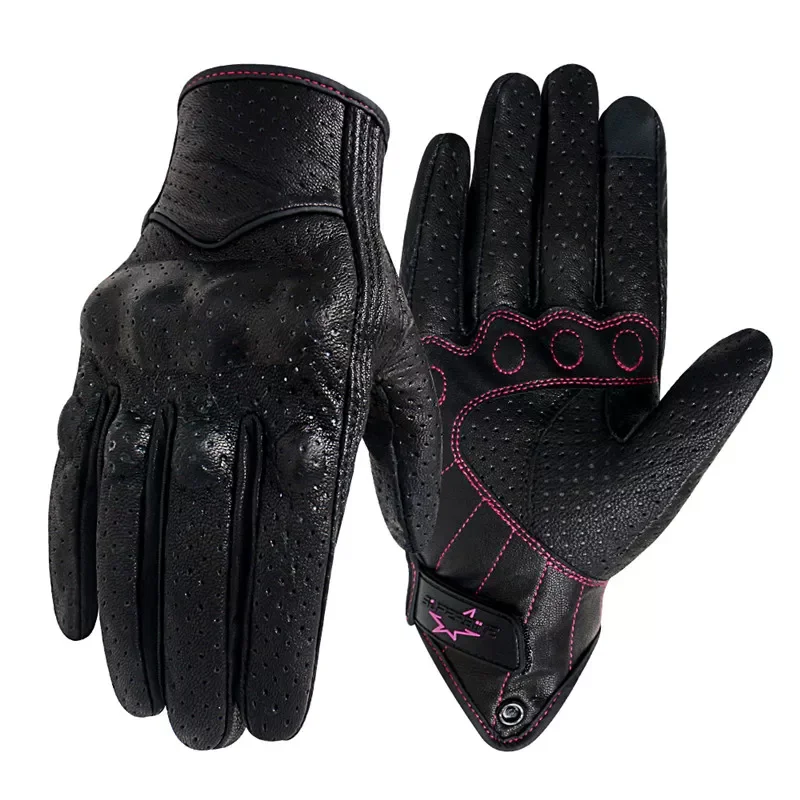 

Women Motorcycle Gloves Touch XS S M Racing Leather Guantes Cycling Glove Female Motocross Motorbike Luvas Mujer Mulheres