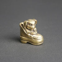 antique brass creative shoes puppy fun ornament crafts
