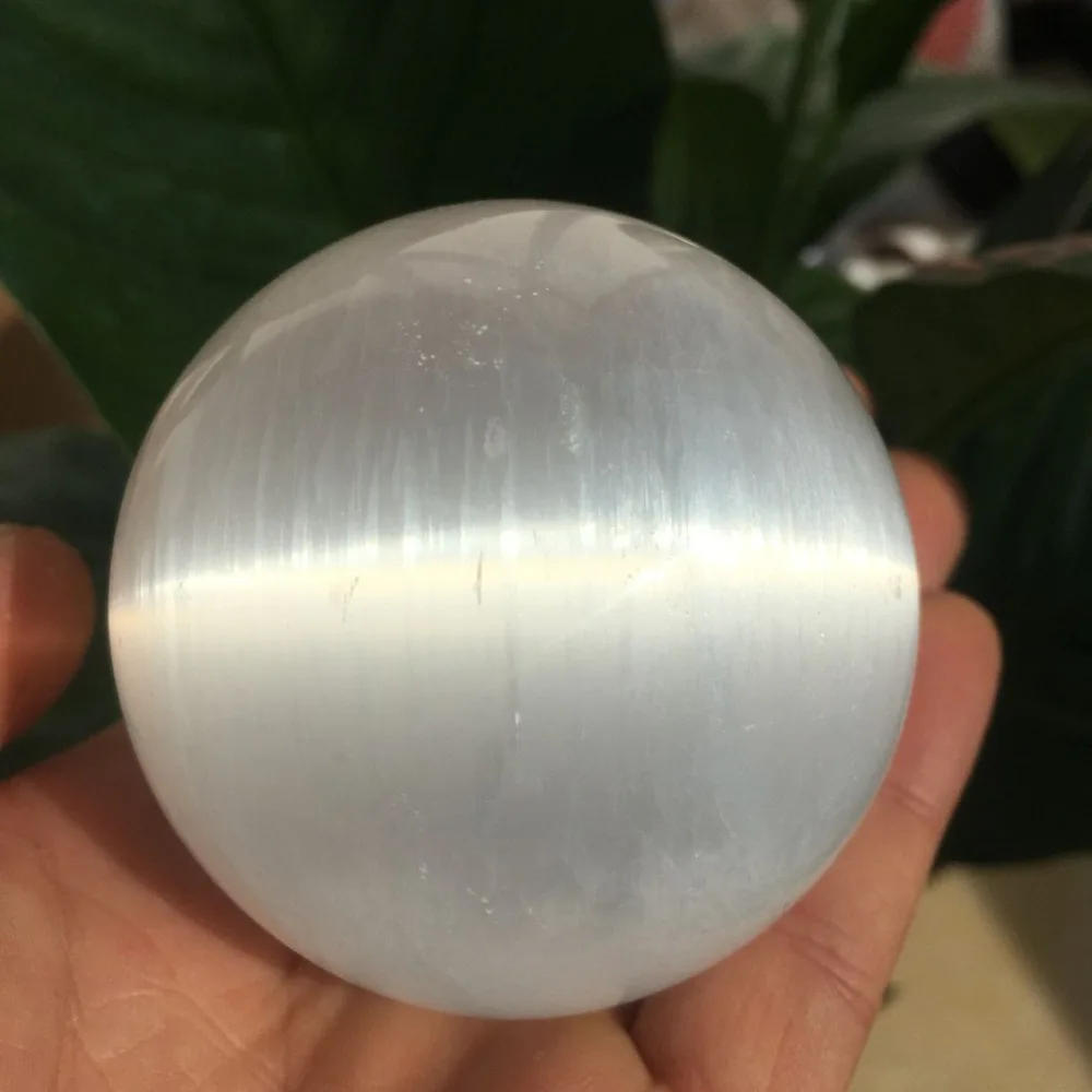 

Selenite Sphere Full Moon Goddess Psychic White Gypsum Crystal Ball 60-65MM
