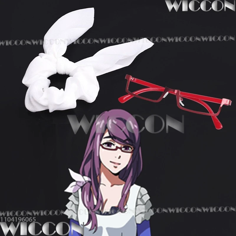 Kamishiro Rize аниме косплей реквизит женский фиолетовый длинный парик красные очки