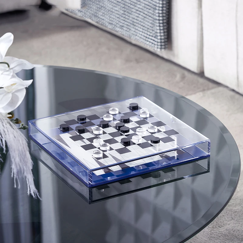 

Modern Minimalist Acrylic Two Color Chessboard Decoration Home Living Room Hotel Office Coffee Table Table Furnish Ornaments