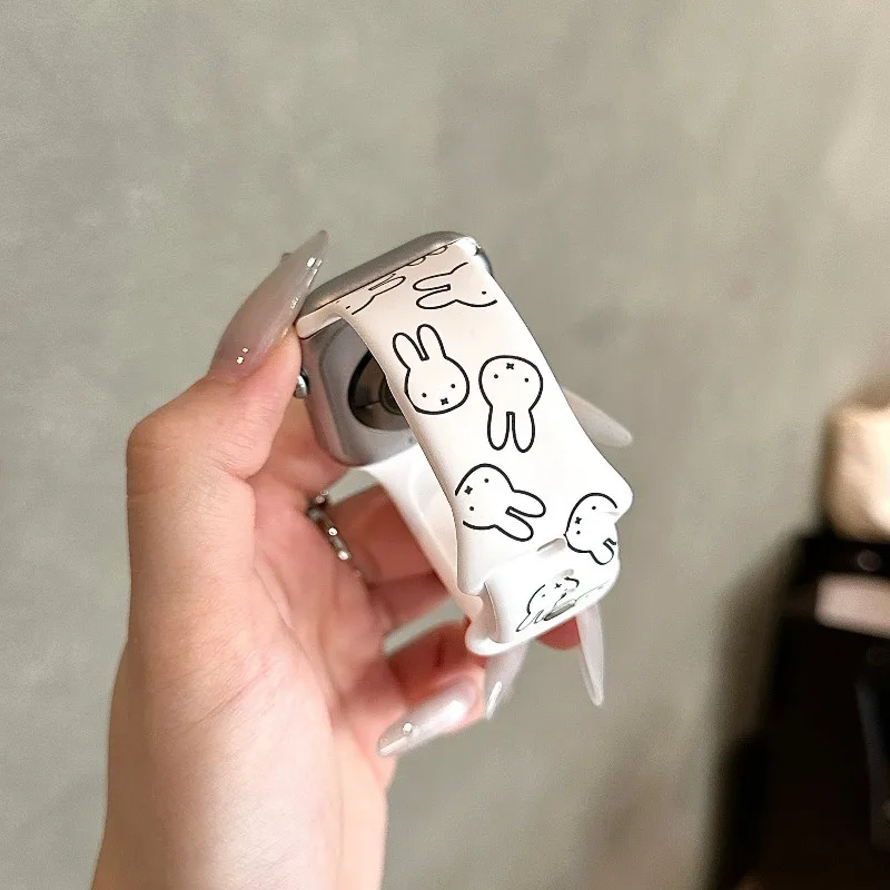 Аниме-чехол Miffy для Apple Watch S10S9: силиконовый, с принтом, мультяшный, хит продаж, оптом, милый, простой, практичный, отличный подарок (art.: 3920dc7cbde36) - 3920dc7cbde36