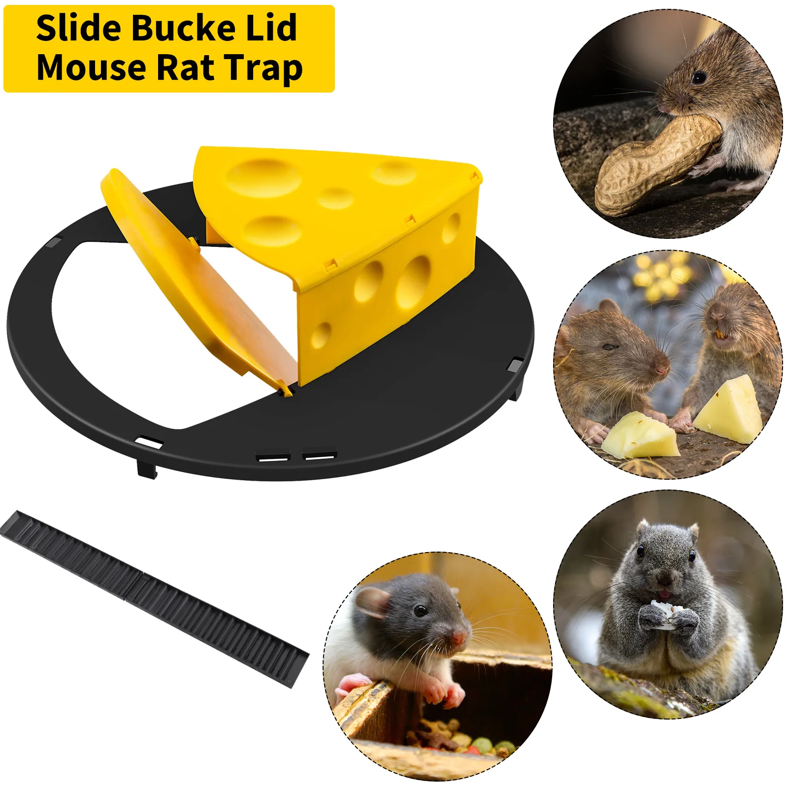 

Ловушка для мыши в дверном стиле с крышкой ведра, ловушка для мыши, ловушка для мыши многоразовая для дома и улицы, пластиковая Ловушка с отк...