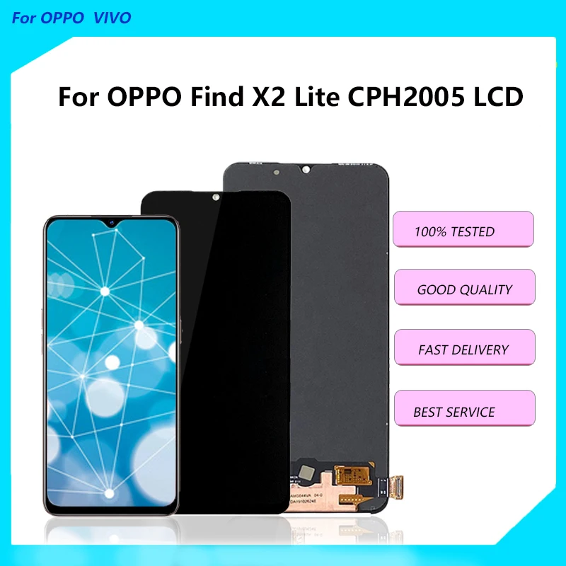 Для OPPO Find X2 Lite CPH2005 ЖК-дигитайзер в сборе для замены для OPPO CPH2005 дисплей сенсорный экран