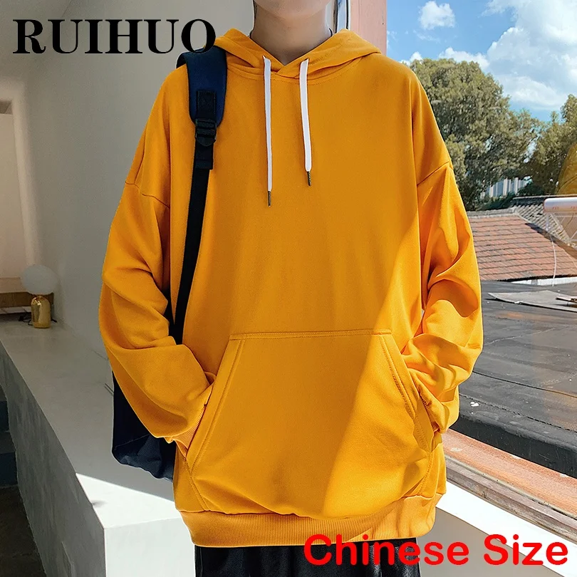 

Толстовка RUIHUO мужская с капюшоном, модная уличная одежда в Корейском стиле, худи в стиле Харадзюку, Размер 5XL, осень 2022