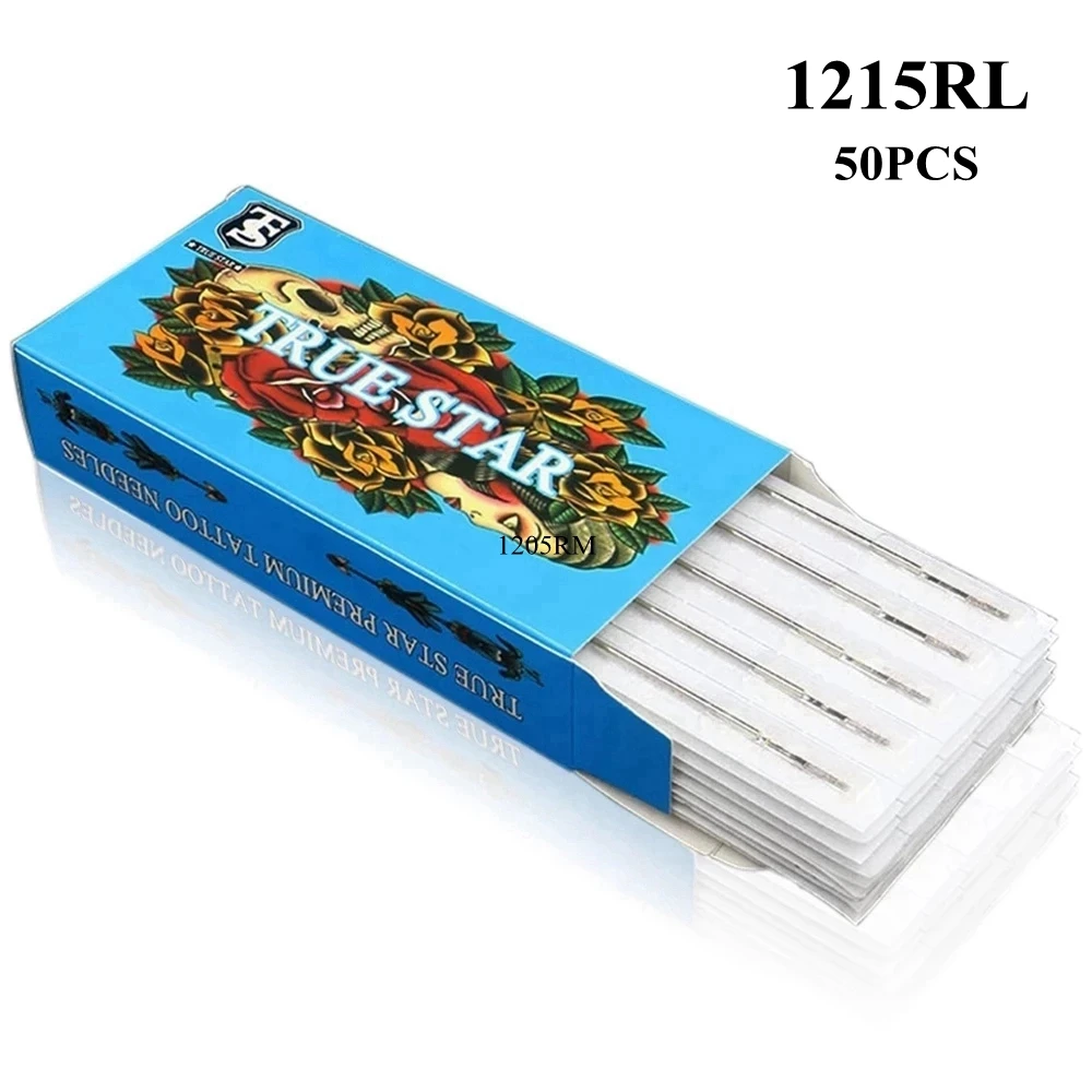 

TRUE STAR Tattoo Needles 50pcs 1215RL Round Liner Premium Tattoo Needle Sterilized Stainless Steel for Tattoo Machine Gun