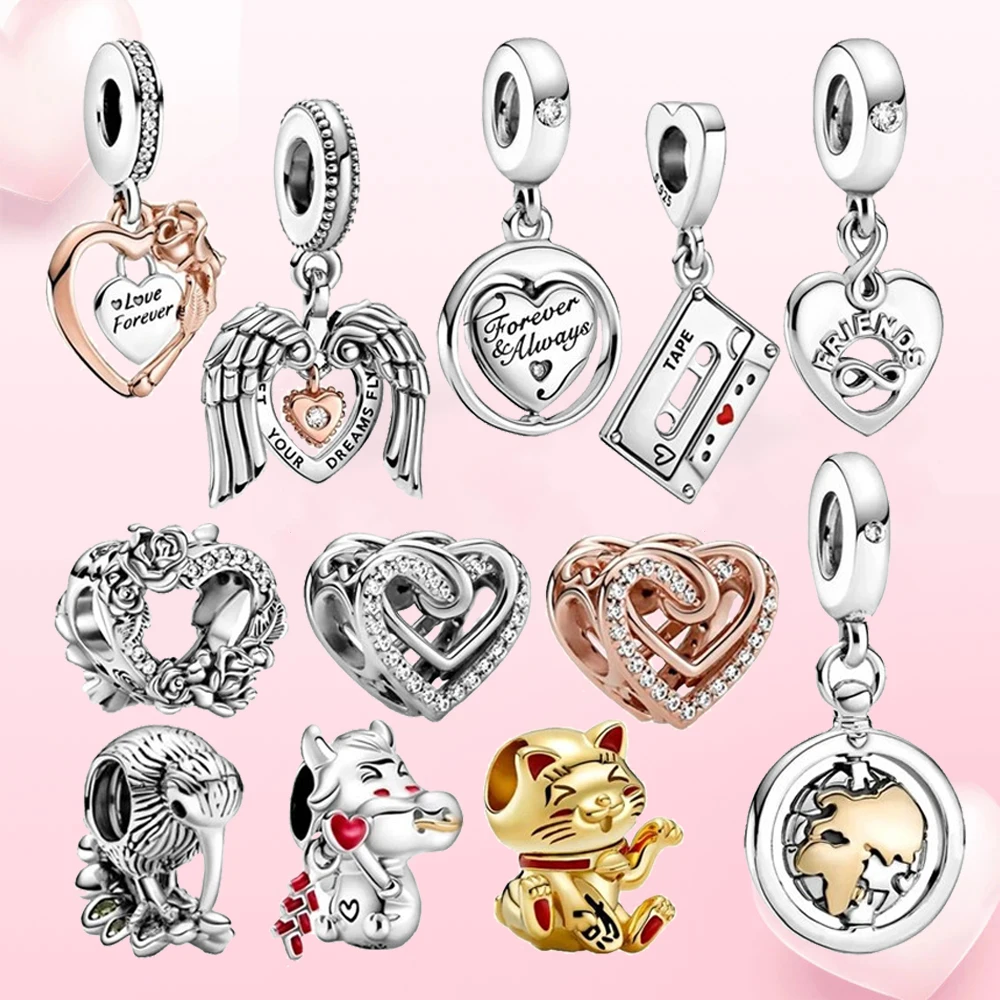 

Женский браслет из серебра 925 пробы, с Шармами