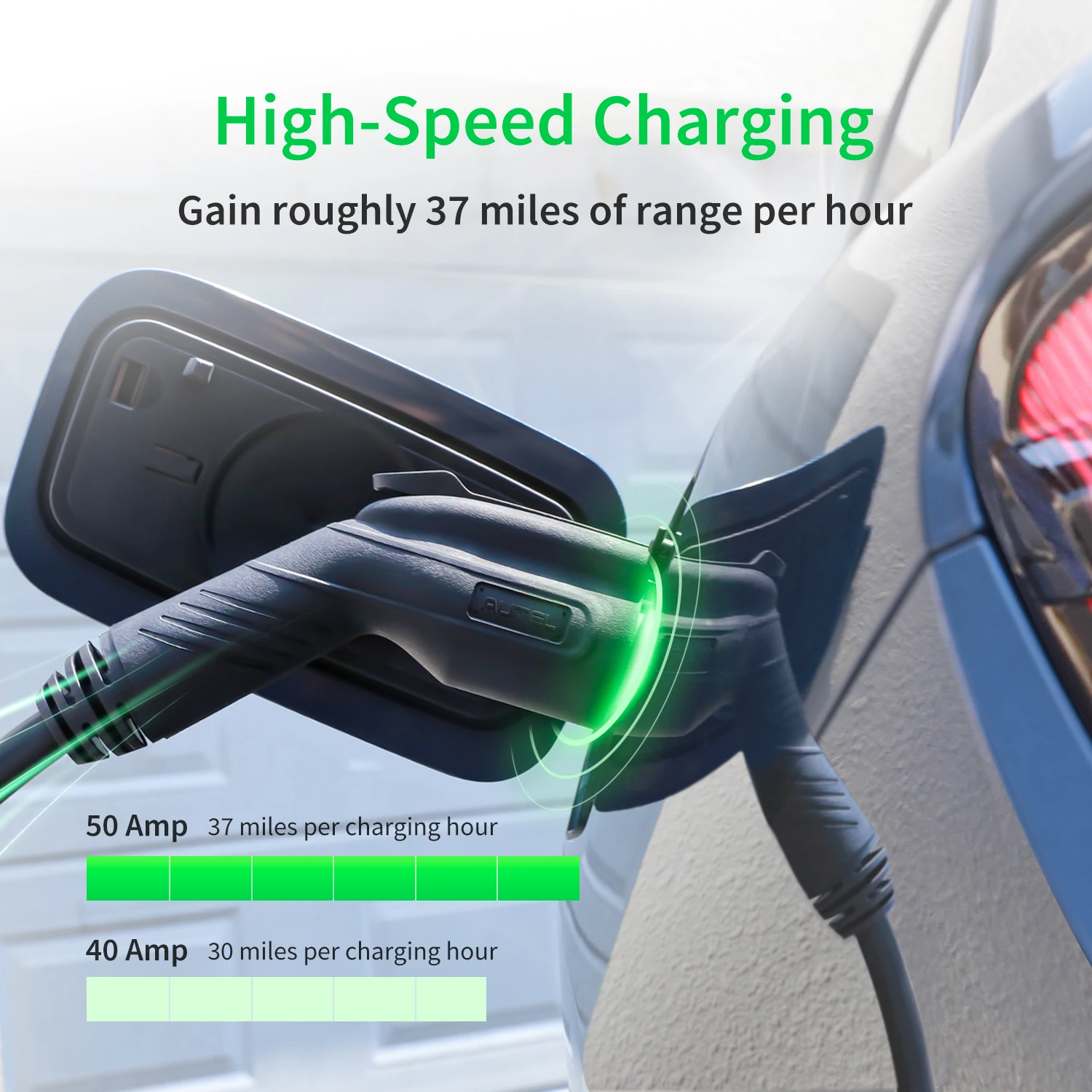 AUTEL управление через приложение EV зарядное устройство тип 1 кабель j1772 40A 50A