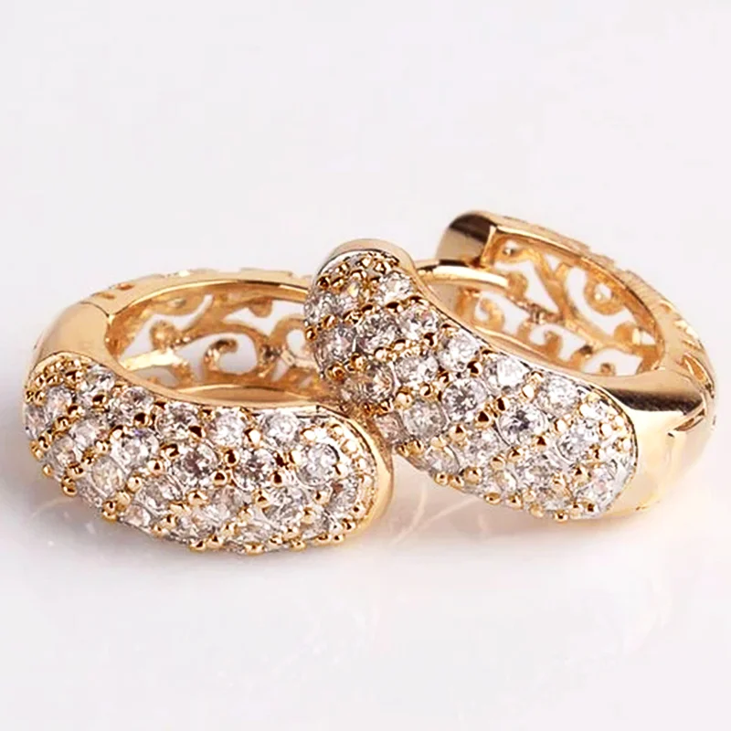 Женские серьги-кольца CAOSHI, изысканные обручальные серьги со сверкающим цирконием, ювелирные украшения для свадебной церемонии