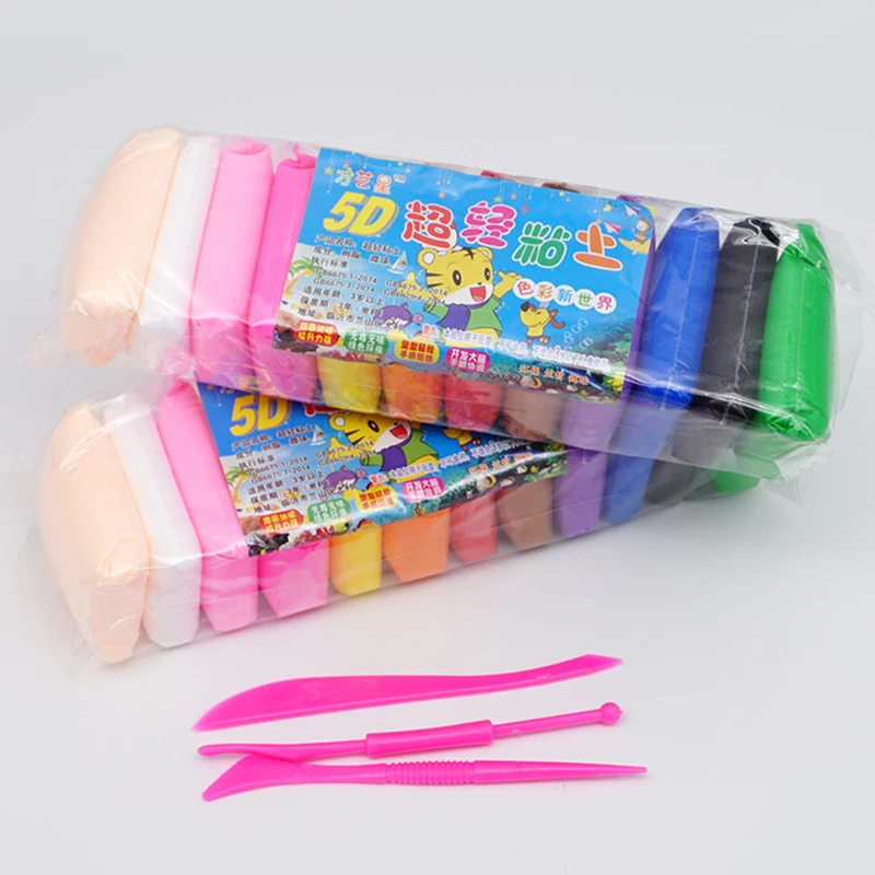 

12 Colors/Sets DIY Soft Creative Hand Glue Educational Clay Light Clay Air Dry Polymer Plasticine Modeling Clay Ultra Light Toy
