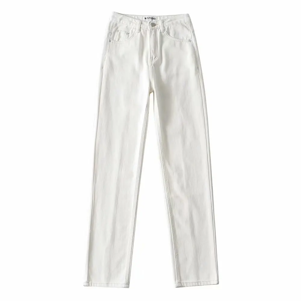 90s Vintage Trousers Female Mom Pants Korean Ripped Jeans for Women Fashion Denim Pants Woman Casual High Waist Jeans Harajuku