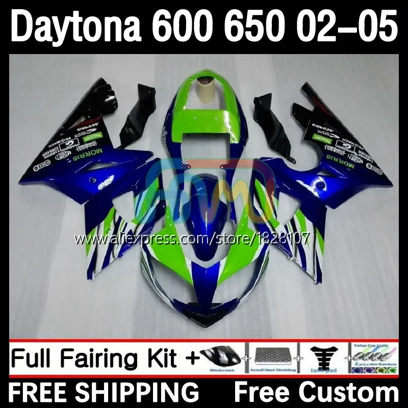 

OEM Fairing For Daytona 600 650 Daytona650 02 03 04 05 7No.15 Daytona600 Daytona Blue green 650 2002 2003 2004 2005 Bodys Kit