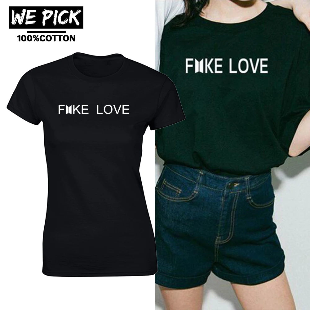

new simple design print high quality tops fashion letter FMKE LOVE Tshirt summer simple 100% cotton crewneck female clothes