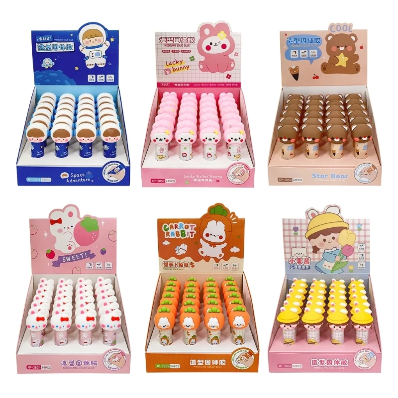 

Glues Sticks, Cartoon Plastic Solid Glues High Viscosity Glues Stick for Kids