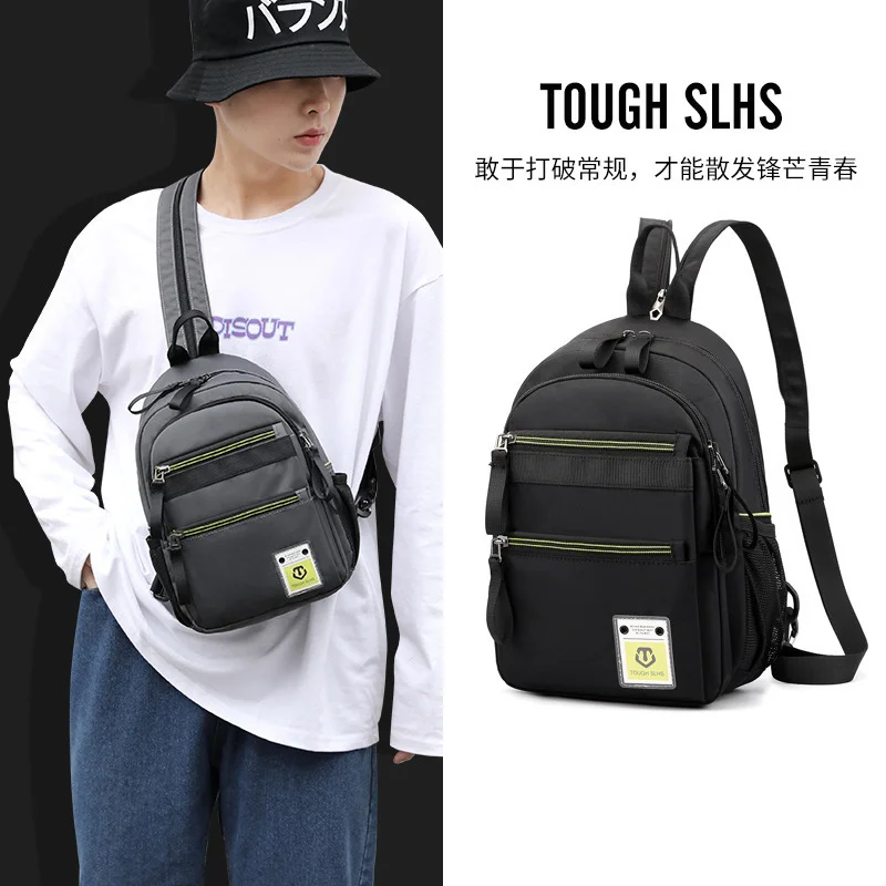 New multifunctional fashion chest bag leisure men's diagonal bag outdoor sports backpack waterproof Oxford cloth men's bag