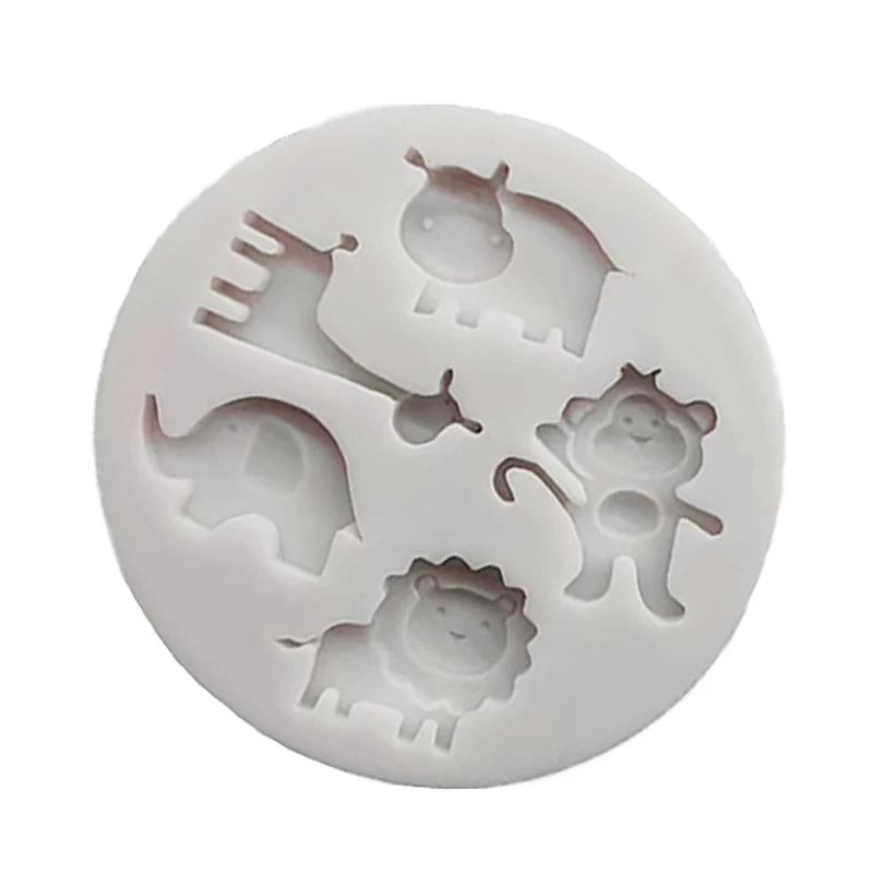 Силиконовая форма в форме льва напилка зебра слон маленькое животное пудинг