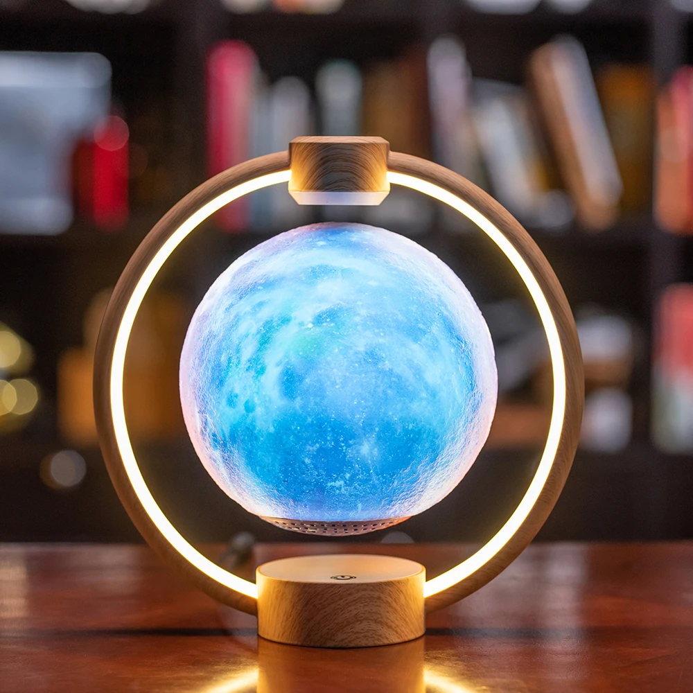 

Birthday Holiday Gift Office Bedroom Decor Floating Night Light Magnetic Levitation Moon Lamp Bluetooth Speakers Light