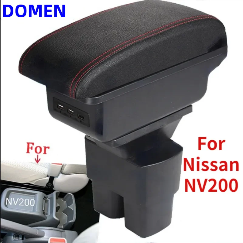 

For Nissan NV200 Armrest box For Nissan NV200 Retrofit parts Interior Car Armrest Storage box accessories USB LED