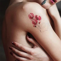 tattoo sticker temporary ink red spider snake lily small flower waterproof fake tatto flash hand tatoo for woman girl kid 2