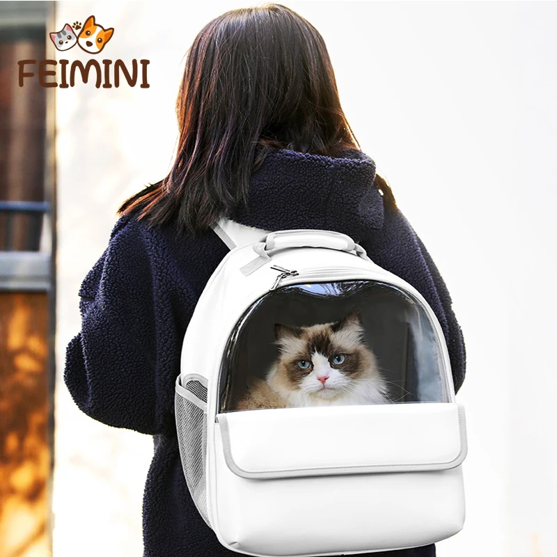 

Воздухопроницаемая сумка для переноски FEIMINI, вместительный рюкзак для собак и кошек, вместительная сумка, сумка для выноса кошек и кошек