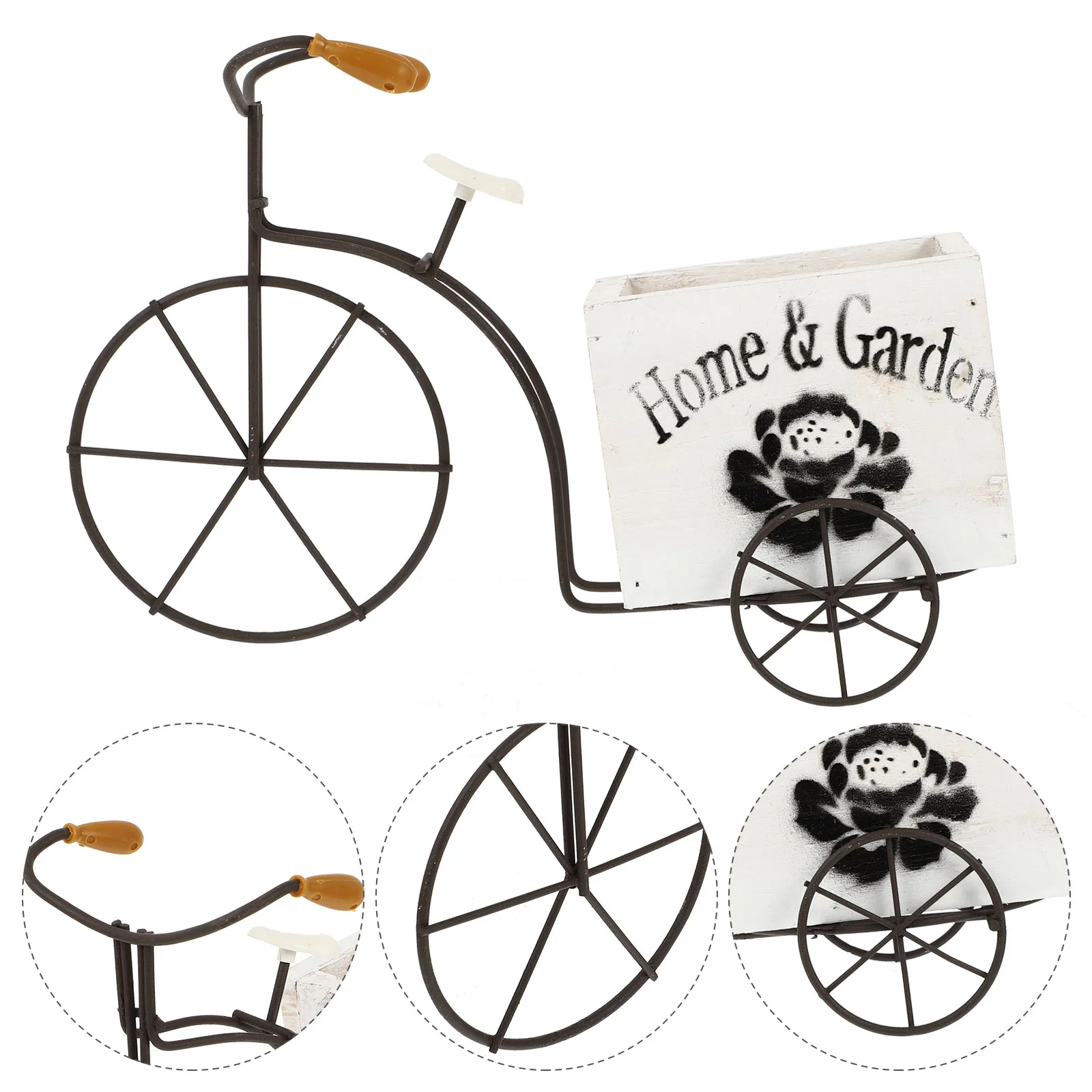 

Настольная подставка, деревенский держатель для цветов, подставка для трехколесного велосипеда, подставка из бамбука и железа для цветов