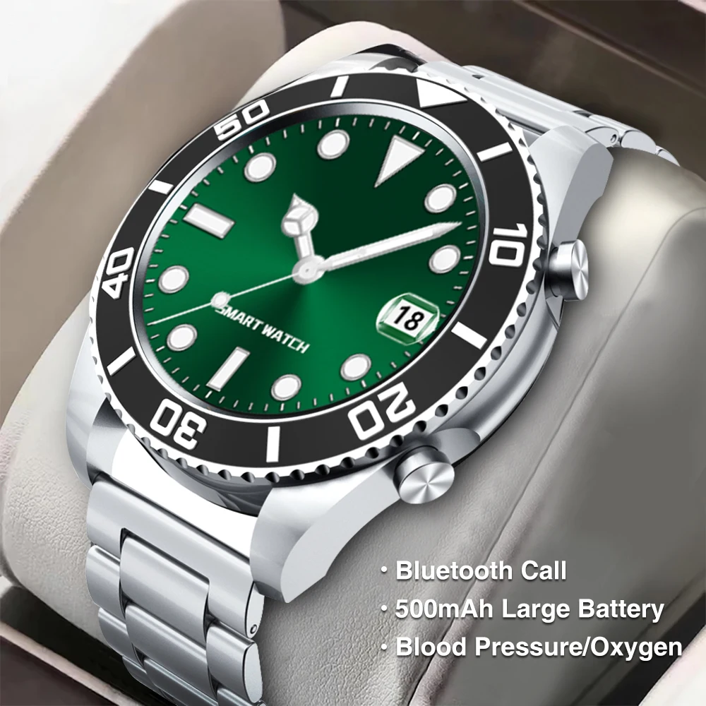 

2022 Men Business Top Band Smart Watch Full Circle Touch Screen Steel Band Luxury Bluetooth Call Waterproof Sports Smartwatch