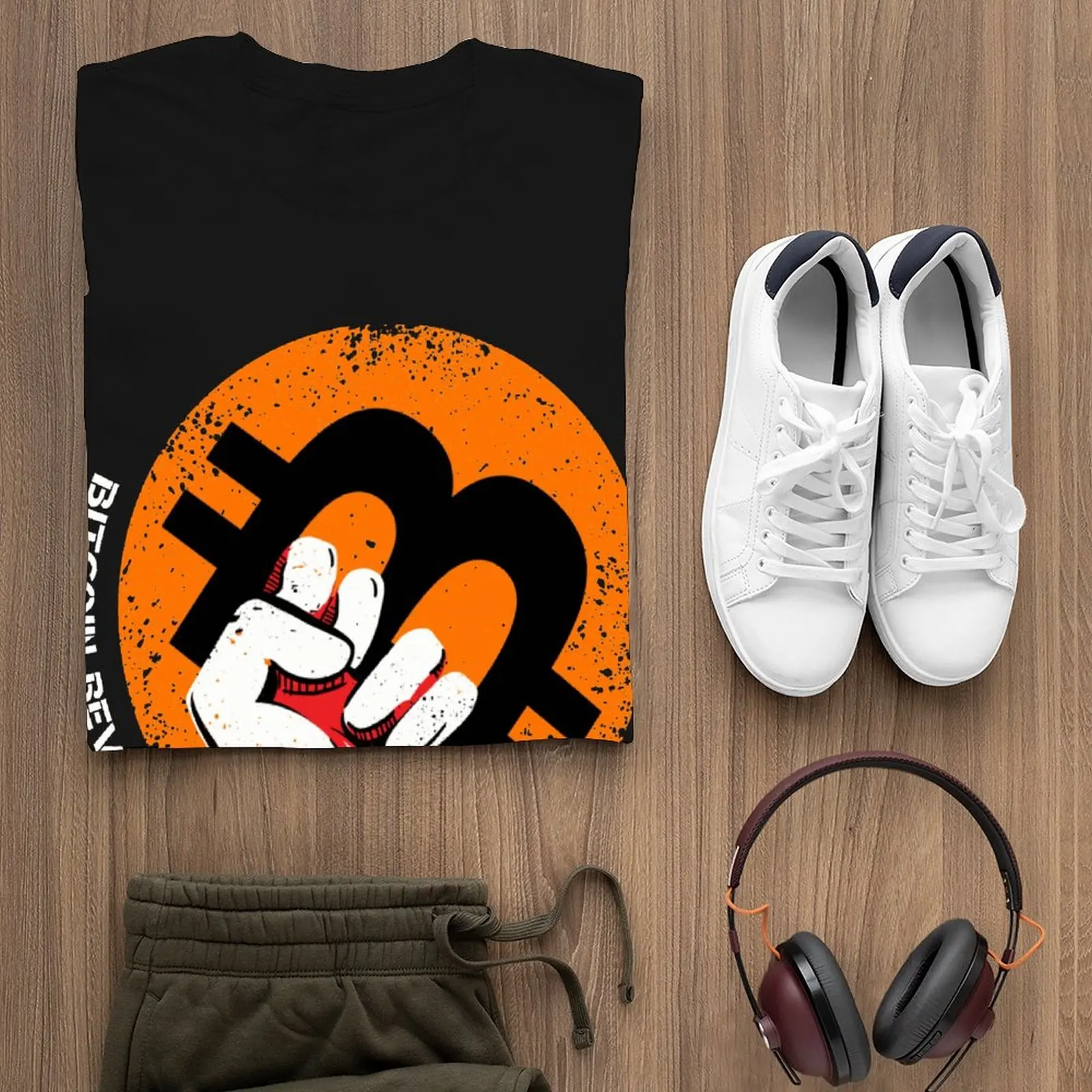 Биткойн крипто футболка виртуальный Харадзюку с коротким рукавом графическая