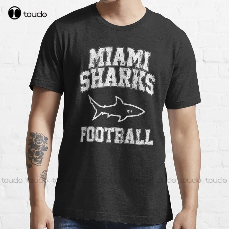 

Miami Sharks Football T-Shirt T Shirts For Women Custom Aldult Teen Unisex Digital Printing Tee Shirt Xs-5Xl Cotton Women Men