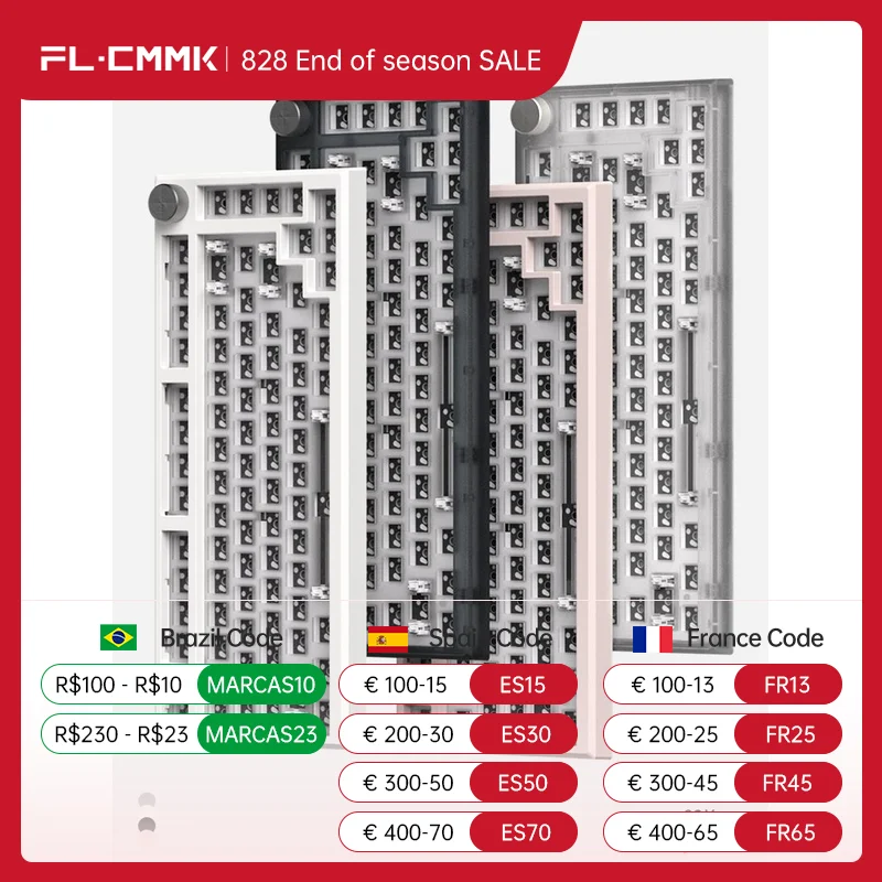 Комплект FL · ESPORTS MK750, Беспроводная Bluetooth клавиатура 2,4G с тремя режимами, набор для настройки, спутниковая ось, полная клавиша, горячая замена, 82 клавиши
