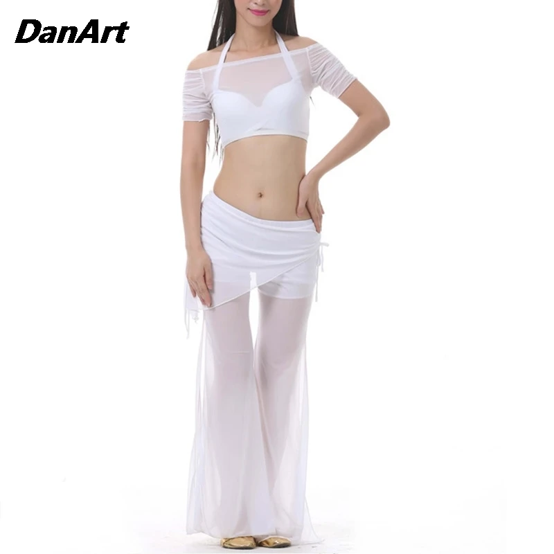 Комплект костюмов для танца живота из 2 предметов женский топ с открытыми плечами