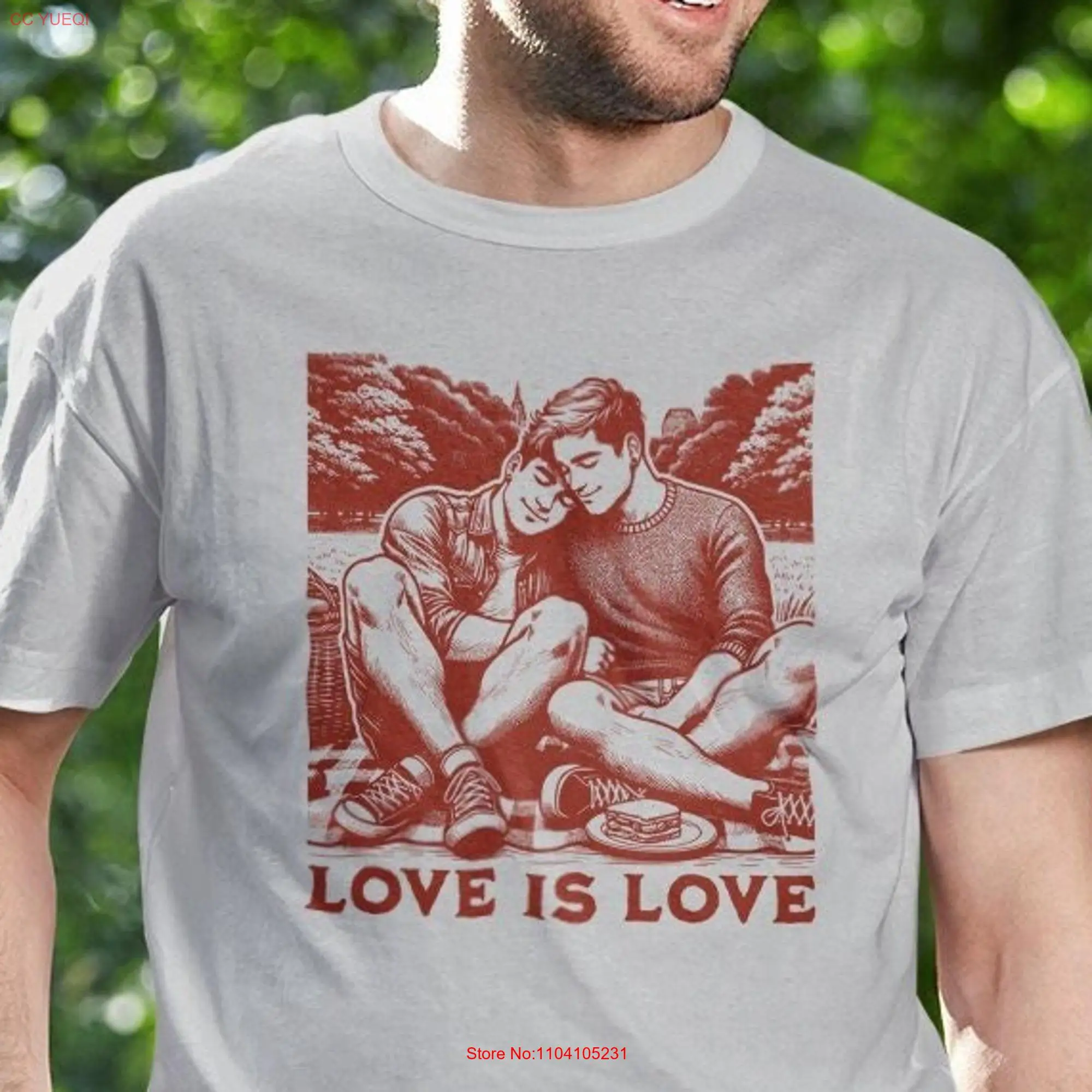 ЛГБТ любовь это Пикник Винтажная Футболка свидание гей парк Softstyle длинные или