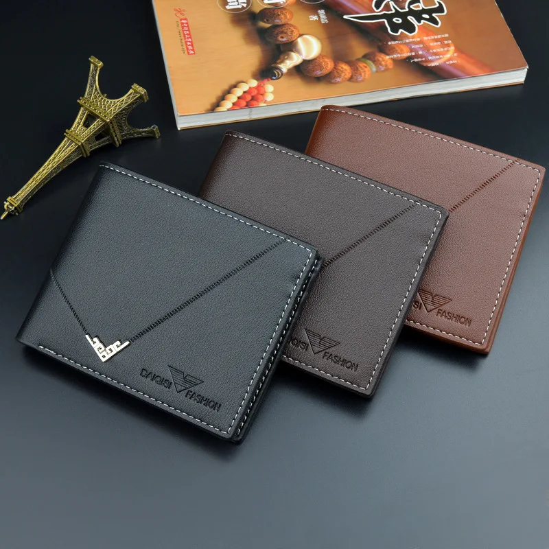 New Hot Men PU Leather Wallets Men Short Design Causal Purses Male Folding Wallet Coin Card Holders High Quality Slim Money Bag