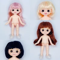 17cm bjd doll small 6 inch body 18 baby multi joint 3d real eye cake decoration girl diy play house dress up toy