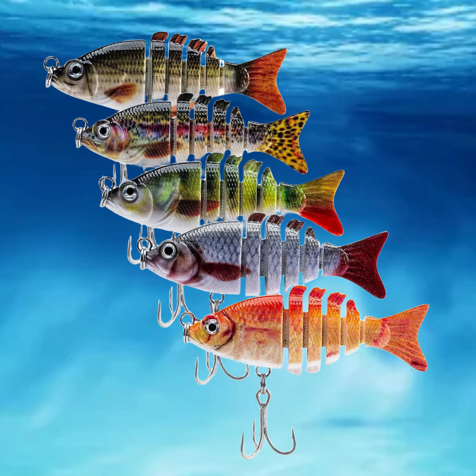 

FOCARP Lifelike Fishing Lures for Bass Mini Multi-section Fish Lure Bait ABS Plastic Hard Bait Jointed Swimbaits Fishing