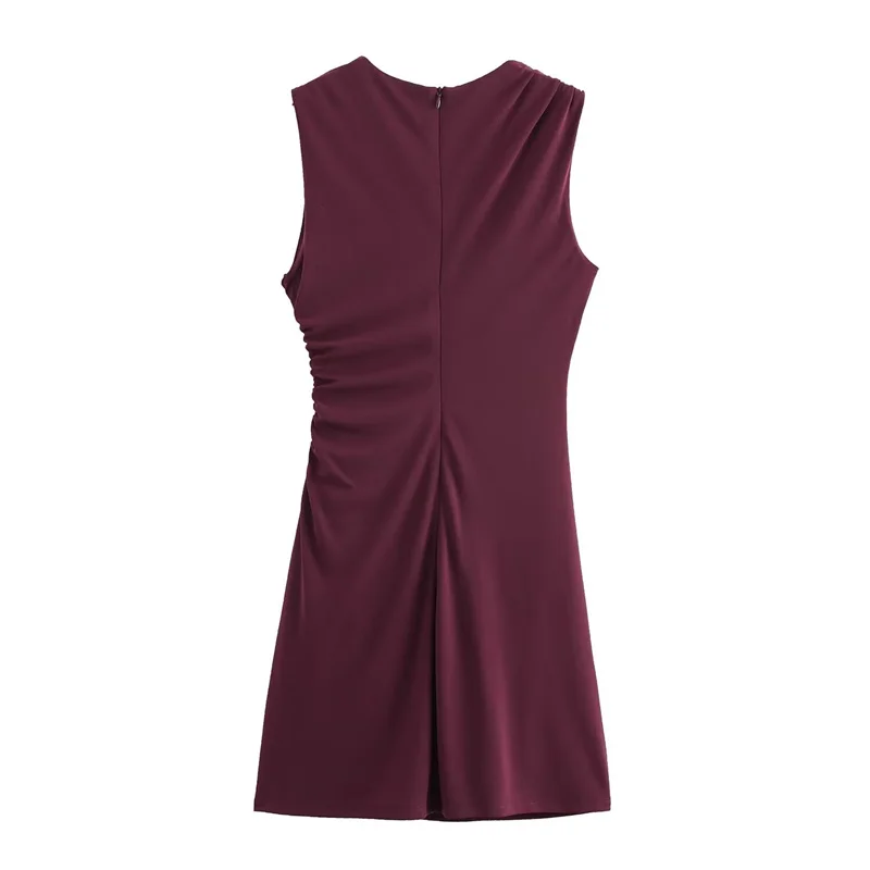 Осеннее женское мини-платье 2024 новая мода плиссированное платье трапециевидной