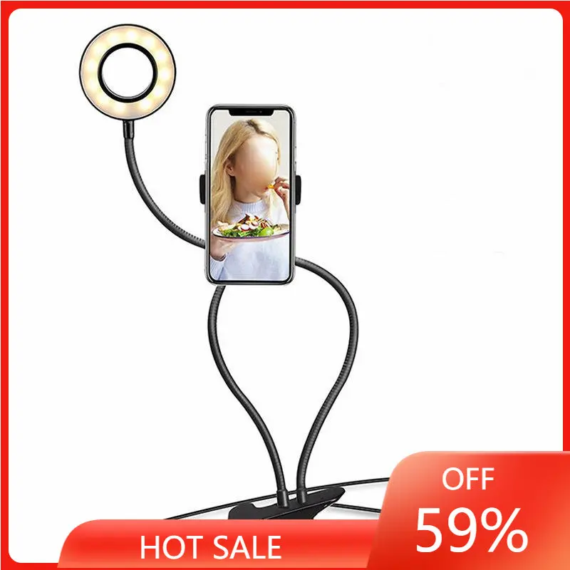 

Selfie Ring Light Dimmable Light Clip Desktop Light Lighting With Phone Holder USB ring lamp Makeup Video Photography Selfie