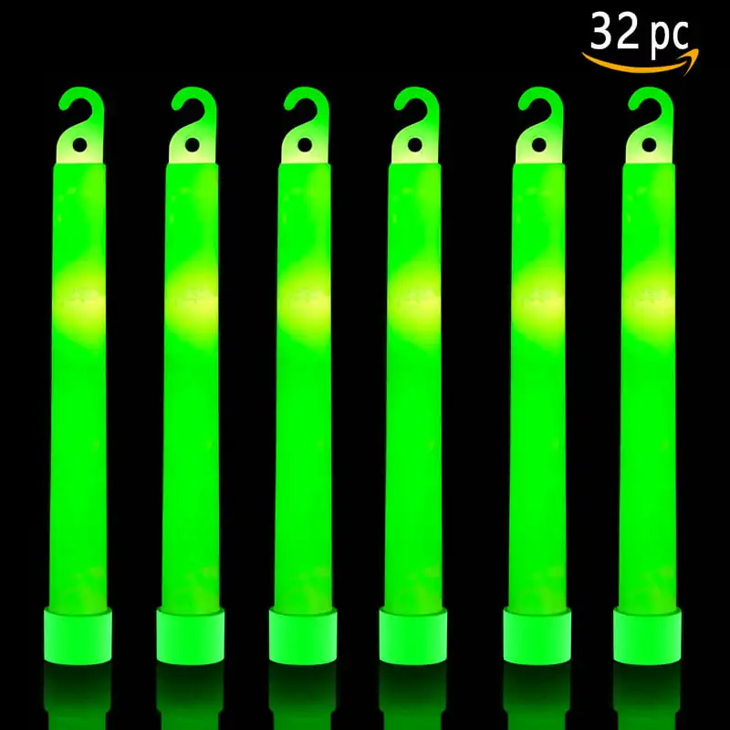 

Camping Emergency Survival Glow Sticks - 6 Inch Ultra Bright Chem Light Sticks with 12 Hour Duration (Green)