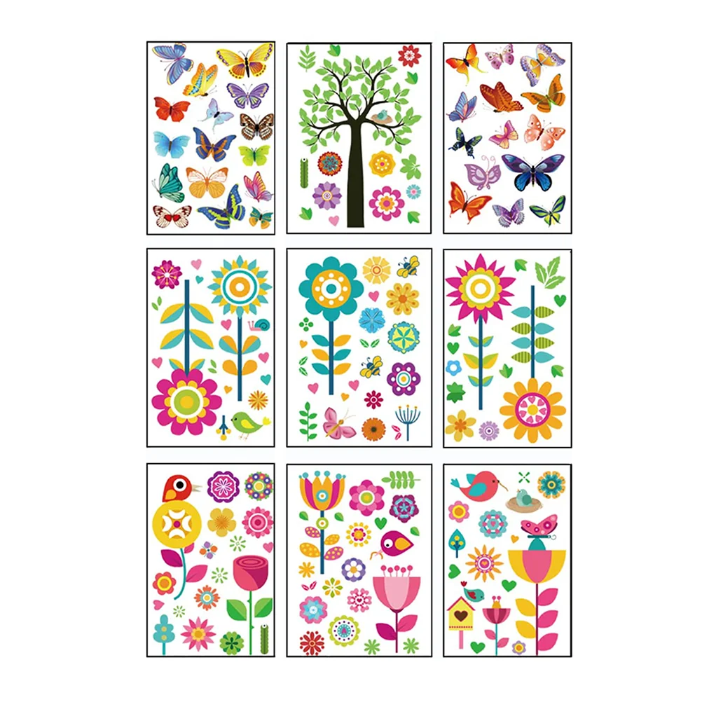 

Flower Window Clings Decals Summer Decor Adhesive Sticker Static Stickers Double Sided Spring