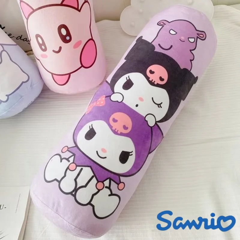 

60cm Sanrio Cinnamoroll Kuromi Long Column Throw Plush Pillow Soft Stuffed Toy Lunch Break Cushion Sleep Doll Friend Kids Gift