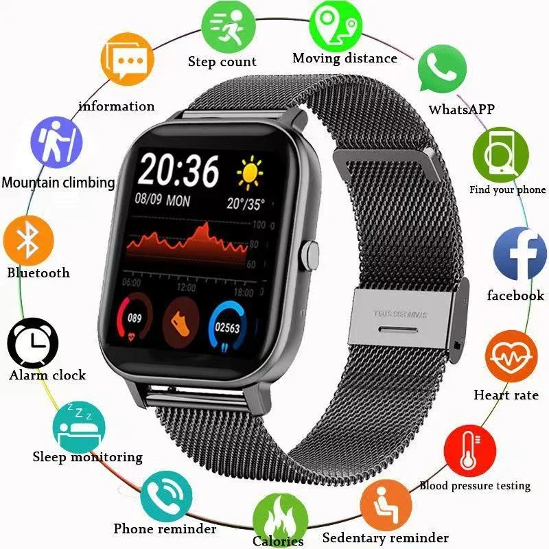 

Умные цифровые часы с Bluetooth для мужчин и женщин, спортивный мини-браслет с пульсометром, тонометром, Смарт-часы 2023