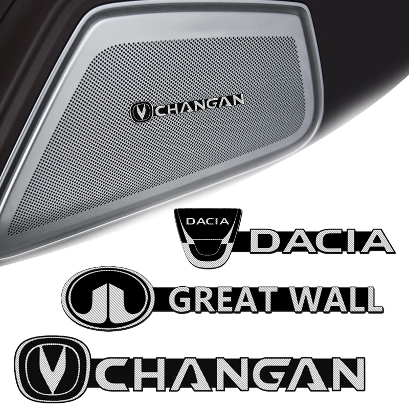 

2pcs Car Audio Decorate 3D Aluminum Stereo Speaker Stickers for Dacia Duster Sandero Stepway 2021 Dokker Lodgy Car Accessories