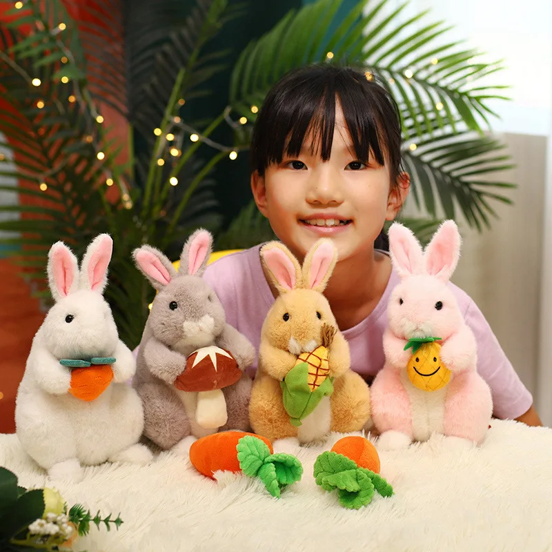 20/30cm Cute Rabbit Plush Doll Kawaii Furry Bunny Animal Rabbit Toy Model Home Decoration Baby Appease Toys Cute Gift for Kids