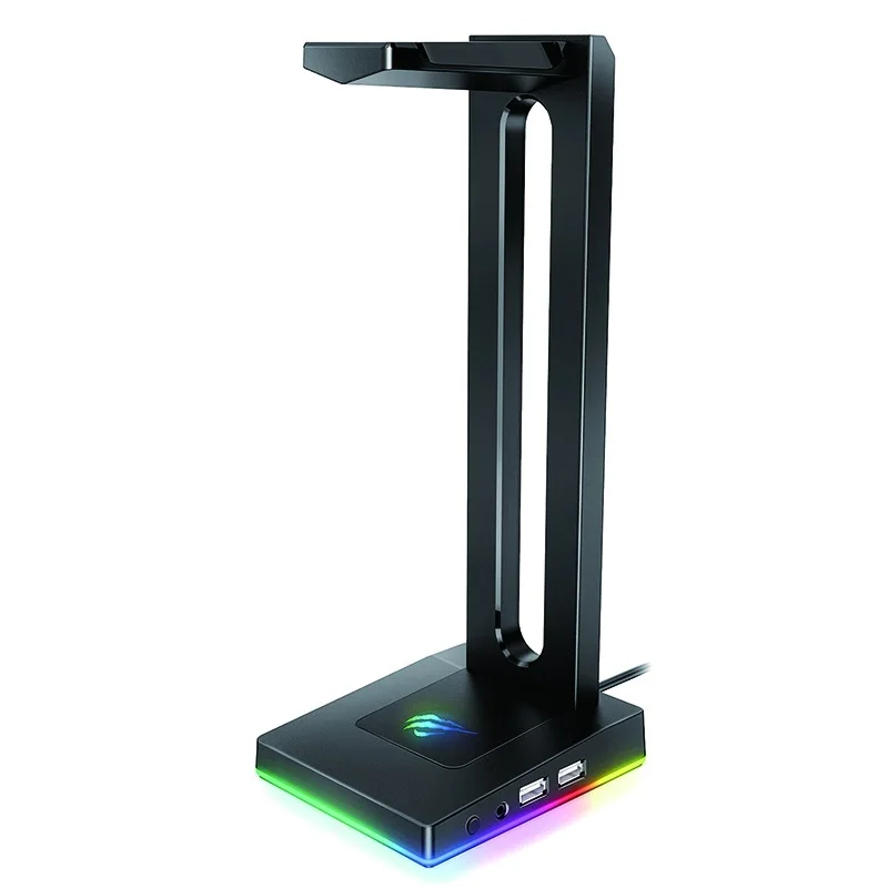

Havit RGB Headset Stand with 3.5mm AUX and 2 USB Ports Headphone Holder for Gamers Gaming PC Accessories Desk Black and White