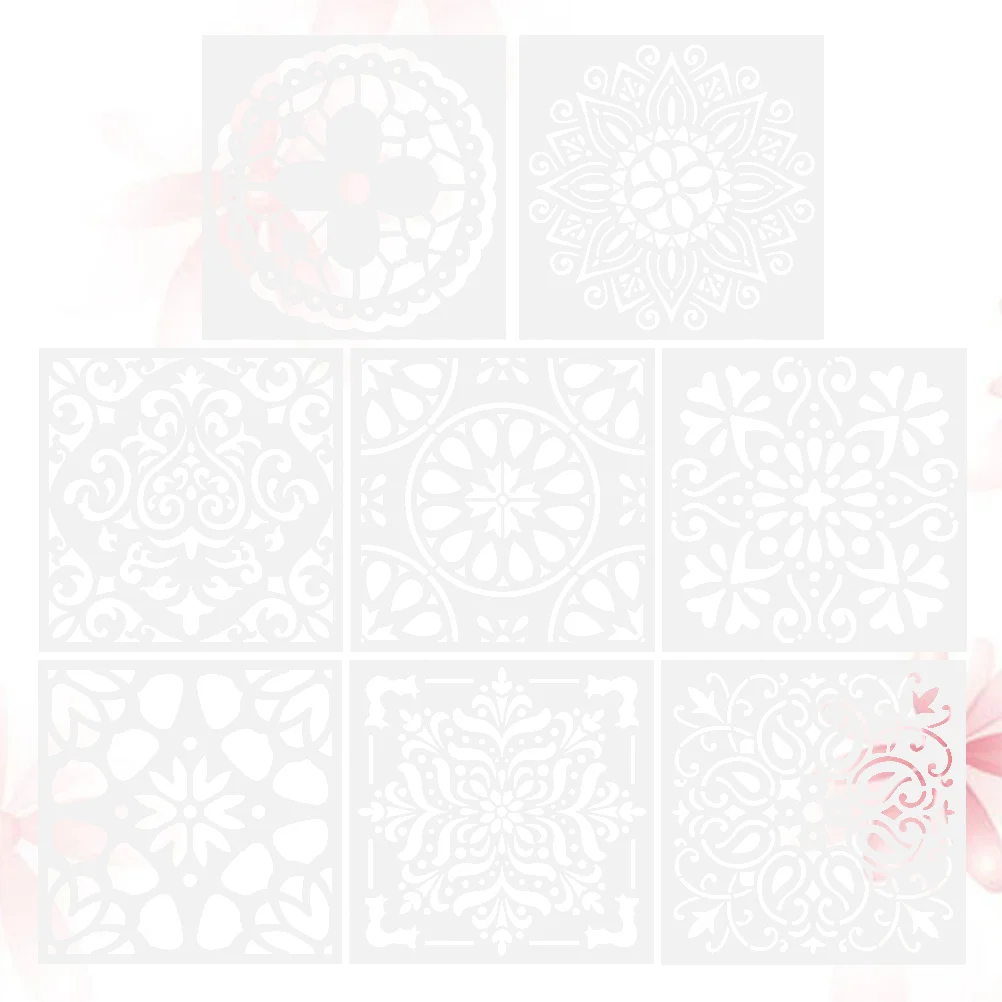 

8 цветов Мандала многоразовый шаблон для рисования напольная настенная плитка тканевые деревянные трафареты для творчества проектов мебель