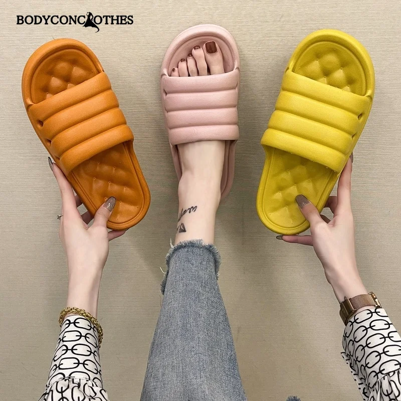 2022 Summer Slides Men Women Indoor Wear-resisting Household Hight Quality Beach Thick Bottom Sandals Outdoor Indoor Slippers