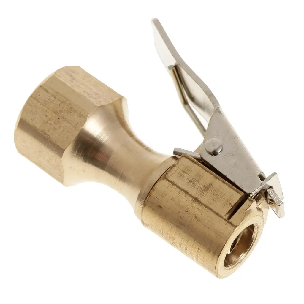 3-1 1/4&quot NPT Brass Tire Inflator Female Air Chuck for Clip Gold
